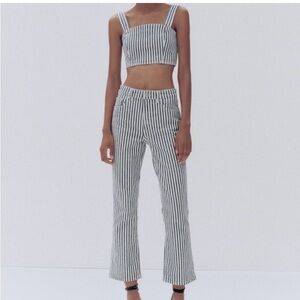 Zara Blue  and White Striped jeans size 4